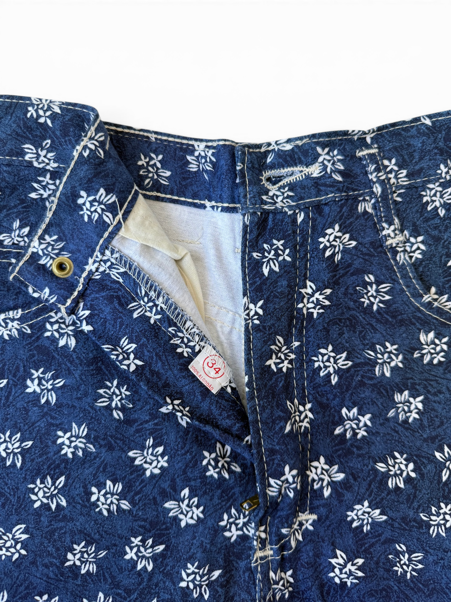 Vintage Ruicar Floral Print High-Waist Jeans