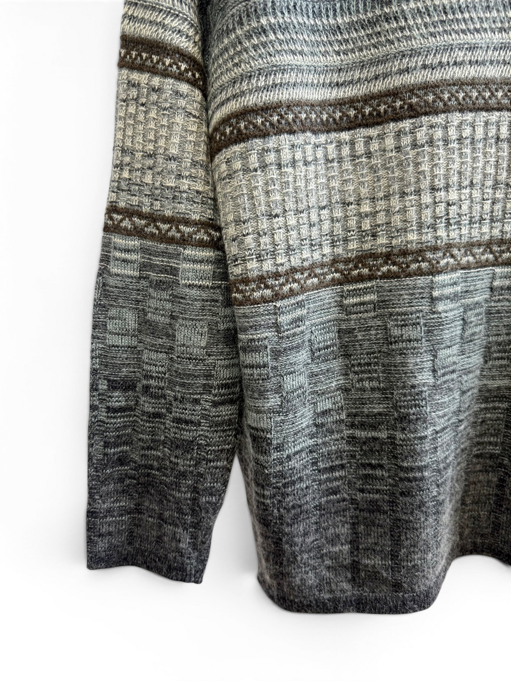 Vintage Kenzo Grey Pattern Knit Sweater