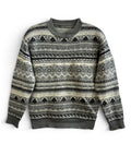 Vintage Grey Fair Isle Wool Blend Sweater