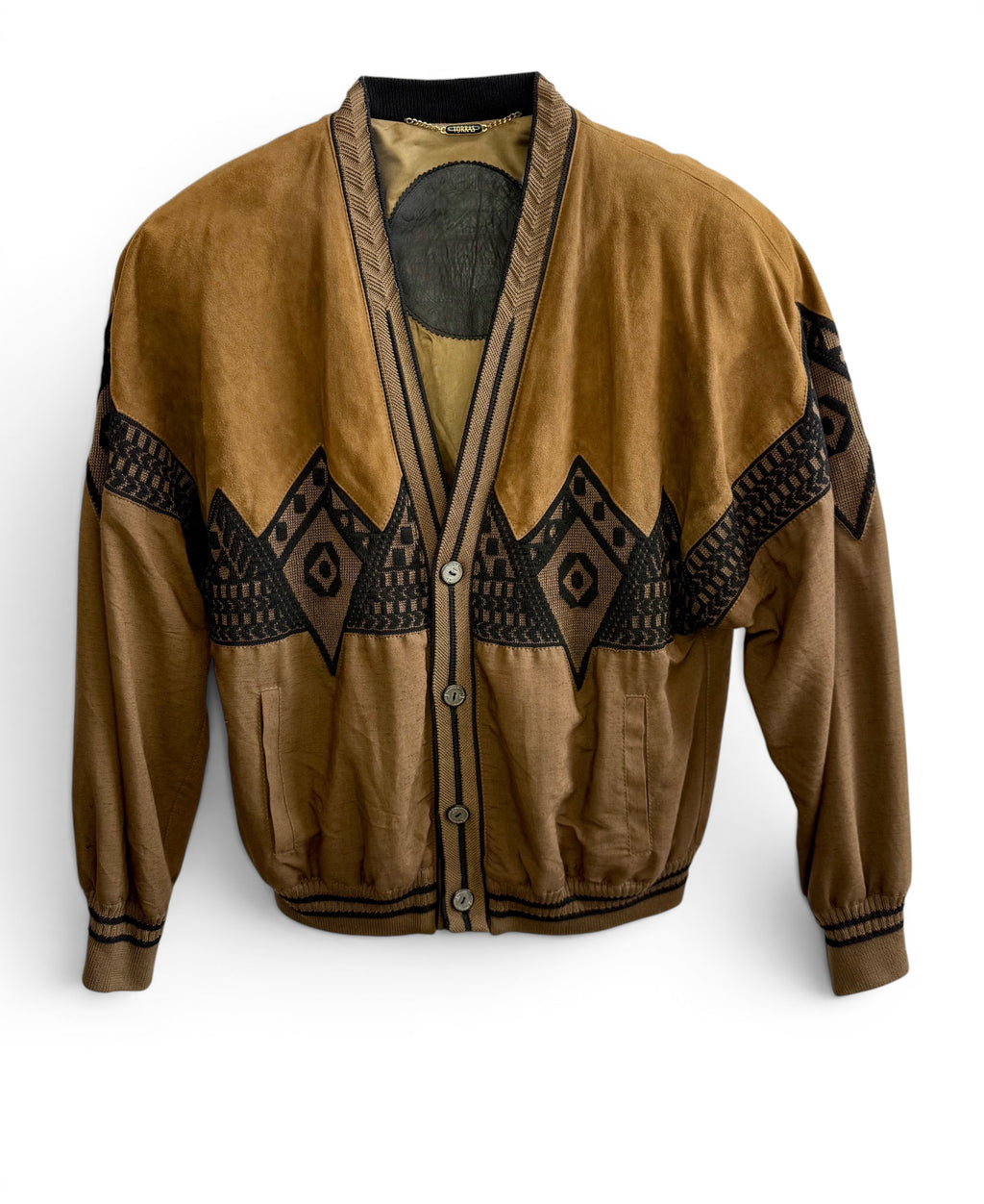 Vintage Suede & Knit Bomber Jacket