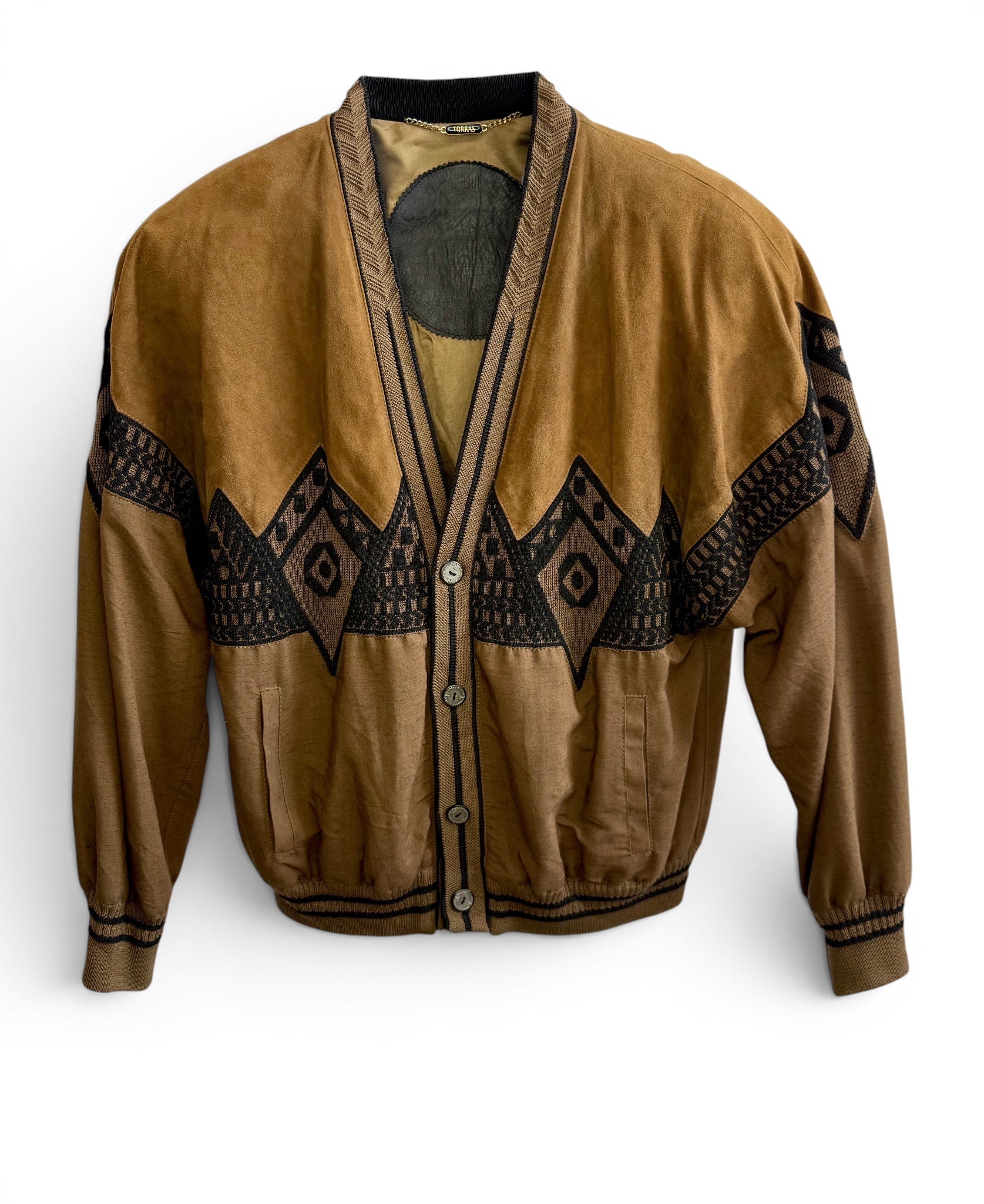 Vintage Suede & Knit Bomber Jacket