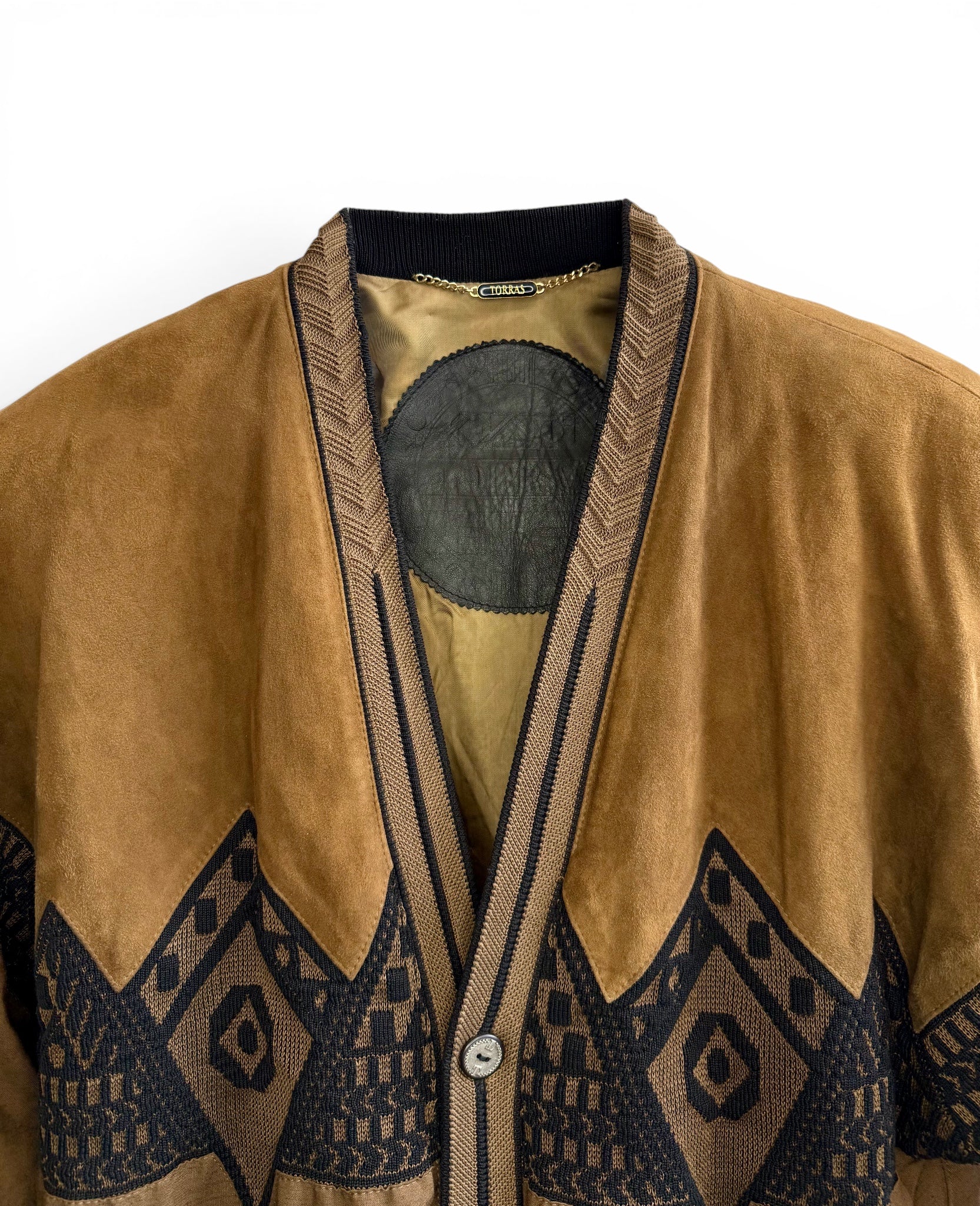 Vintage Suede & Knit Bomber Jacket