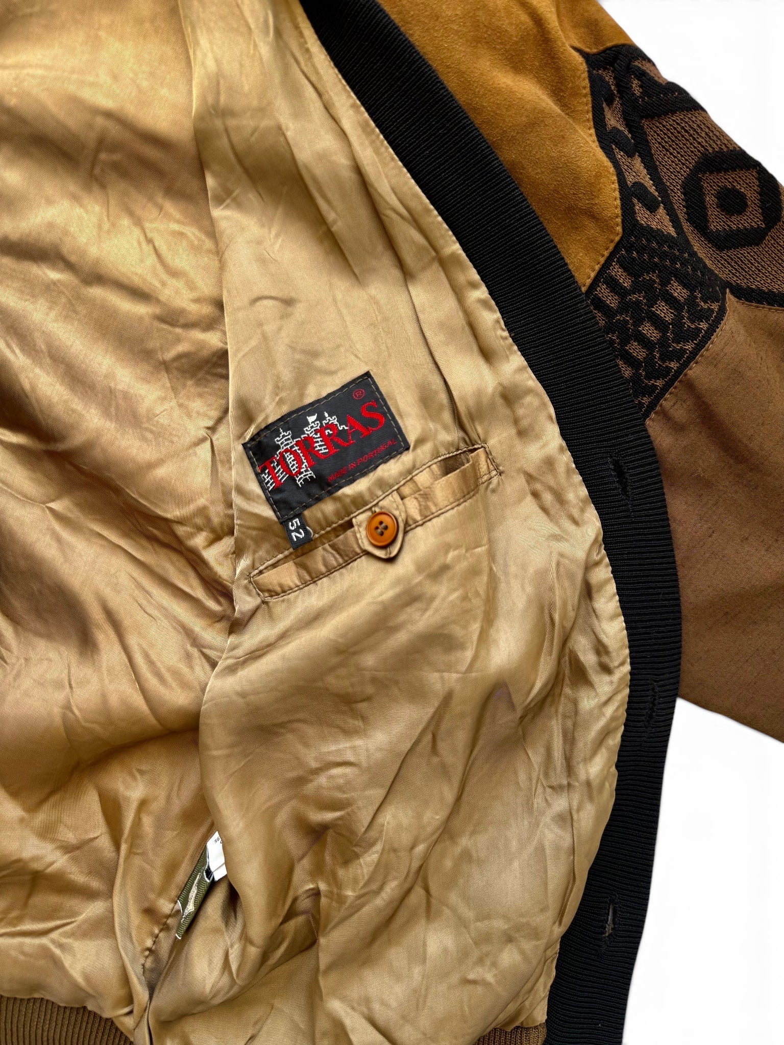 Vintage Suede & Knit Bomber Jacket