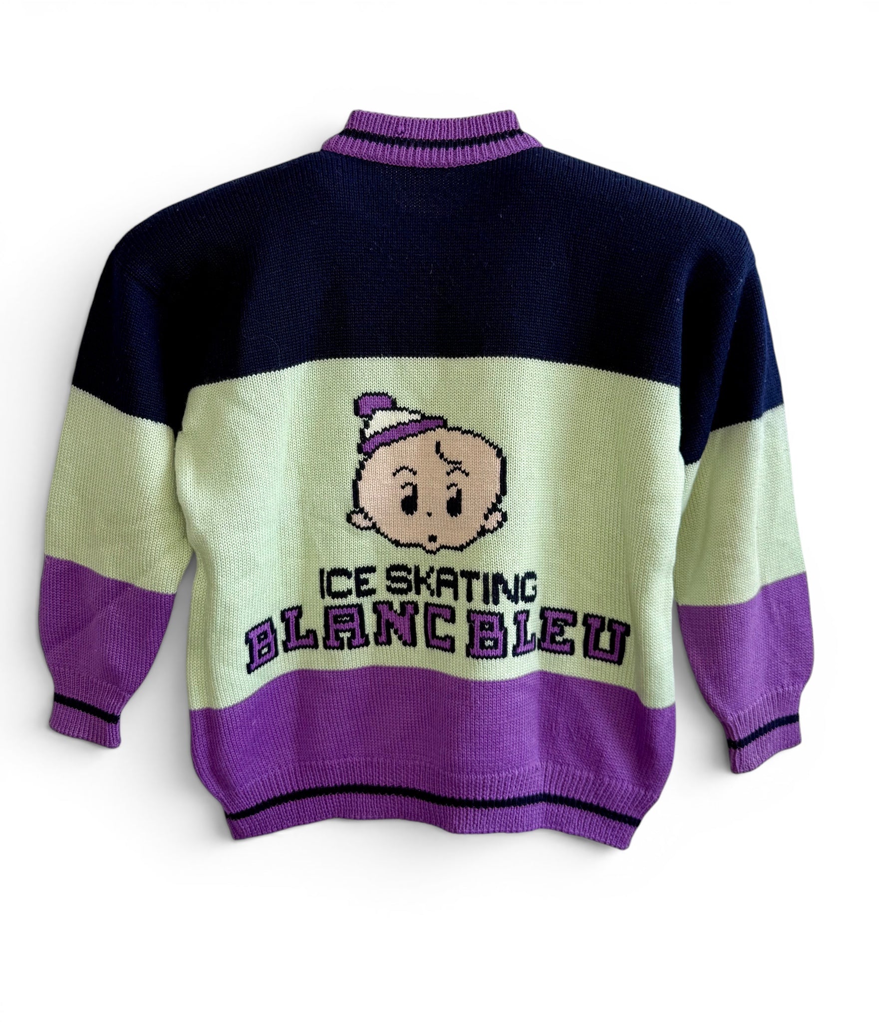 Vintage Ice Skating Graphic Knit Sweater