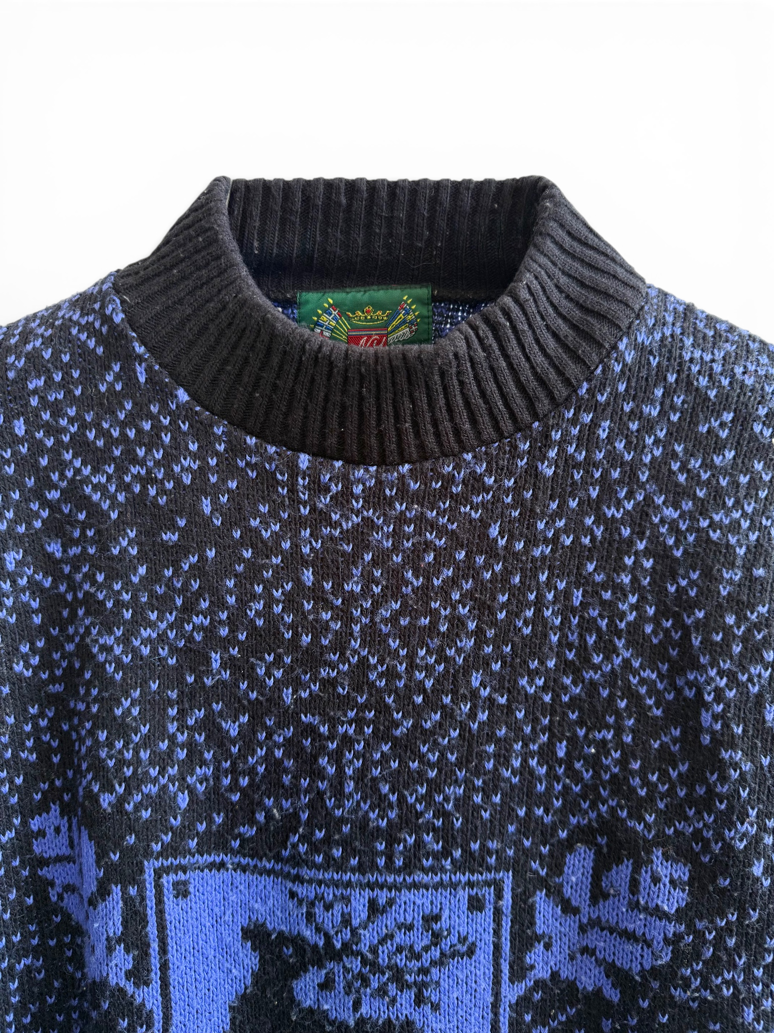 Vintage Blue Nordic Knit Sweater