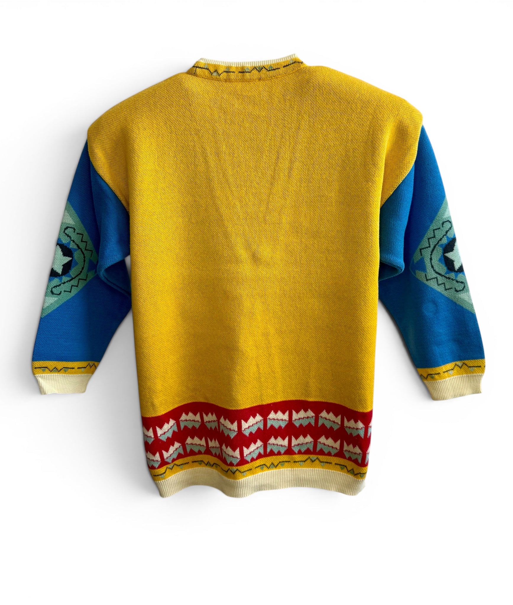Vintage Lanidor Colour Block Cotton Cardigan — Portuguese Made