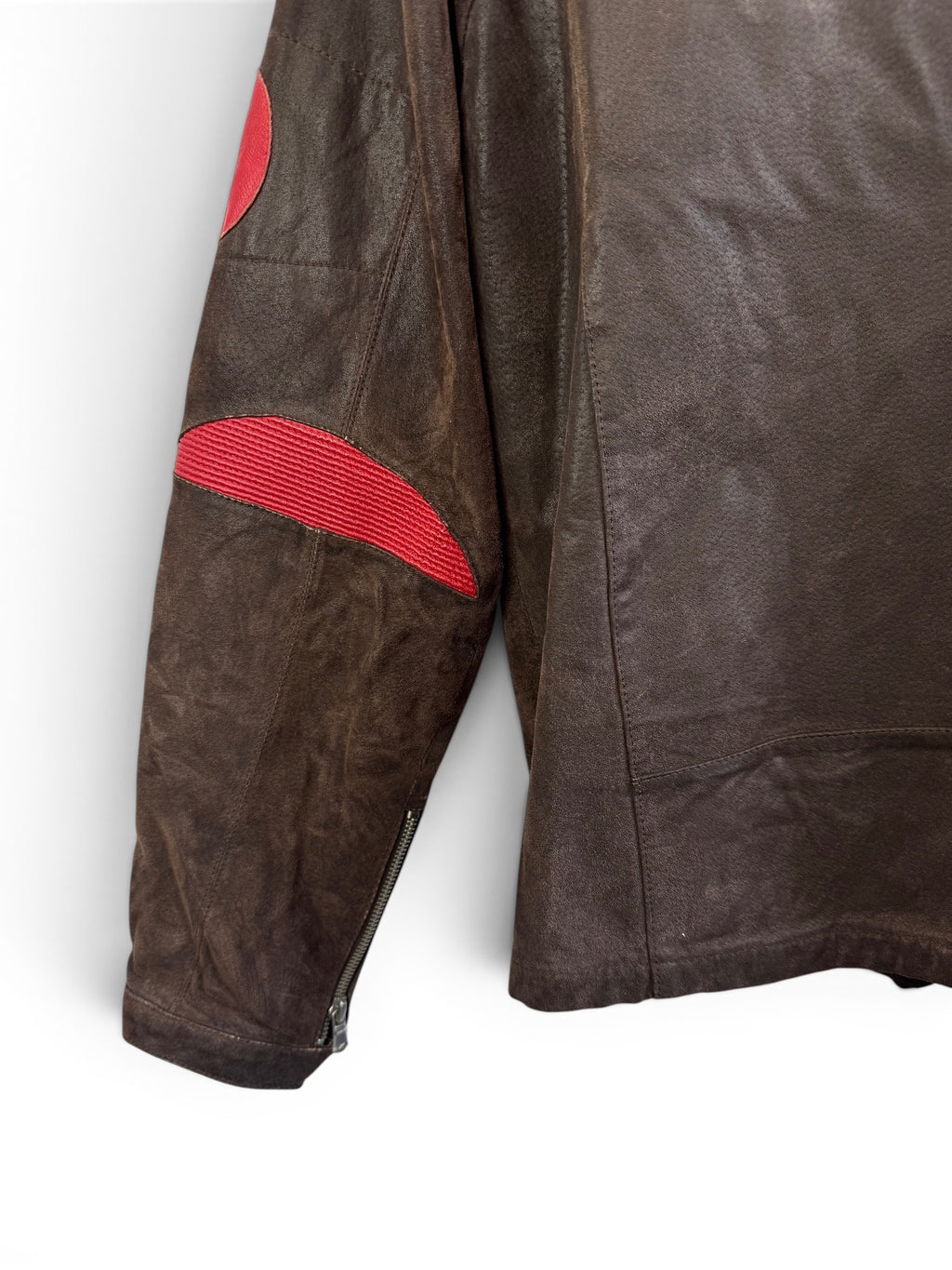 Vintage Distressed Leather Racing Jacket