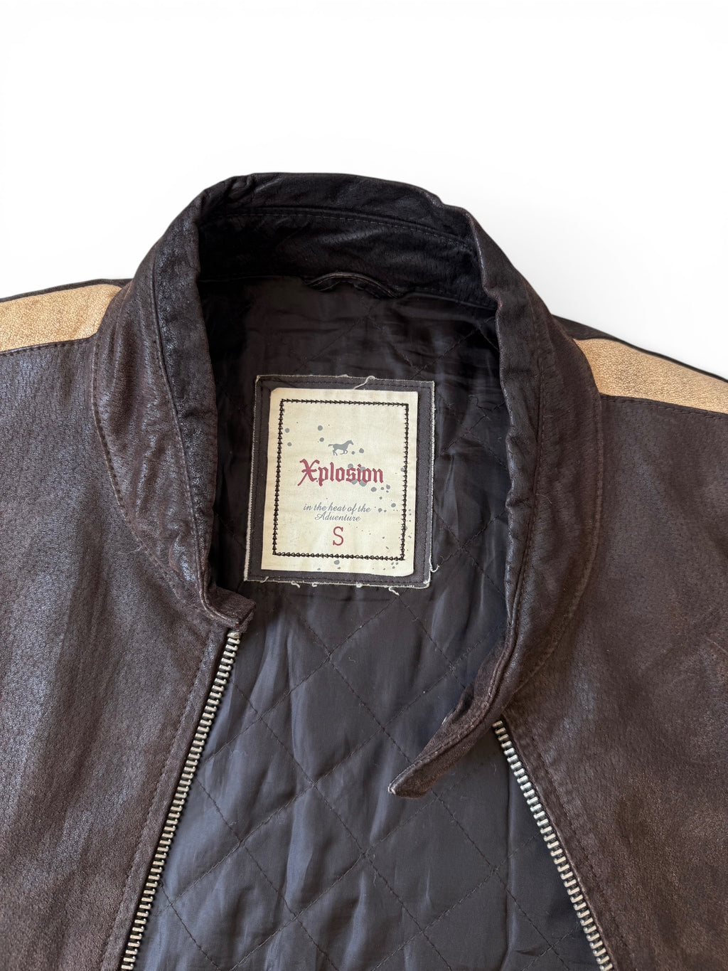 Vintage Distressed Leather Racing Jacket