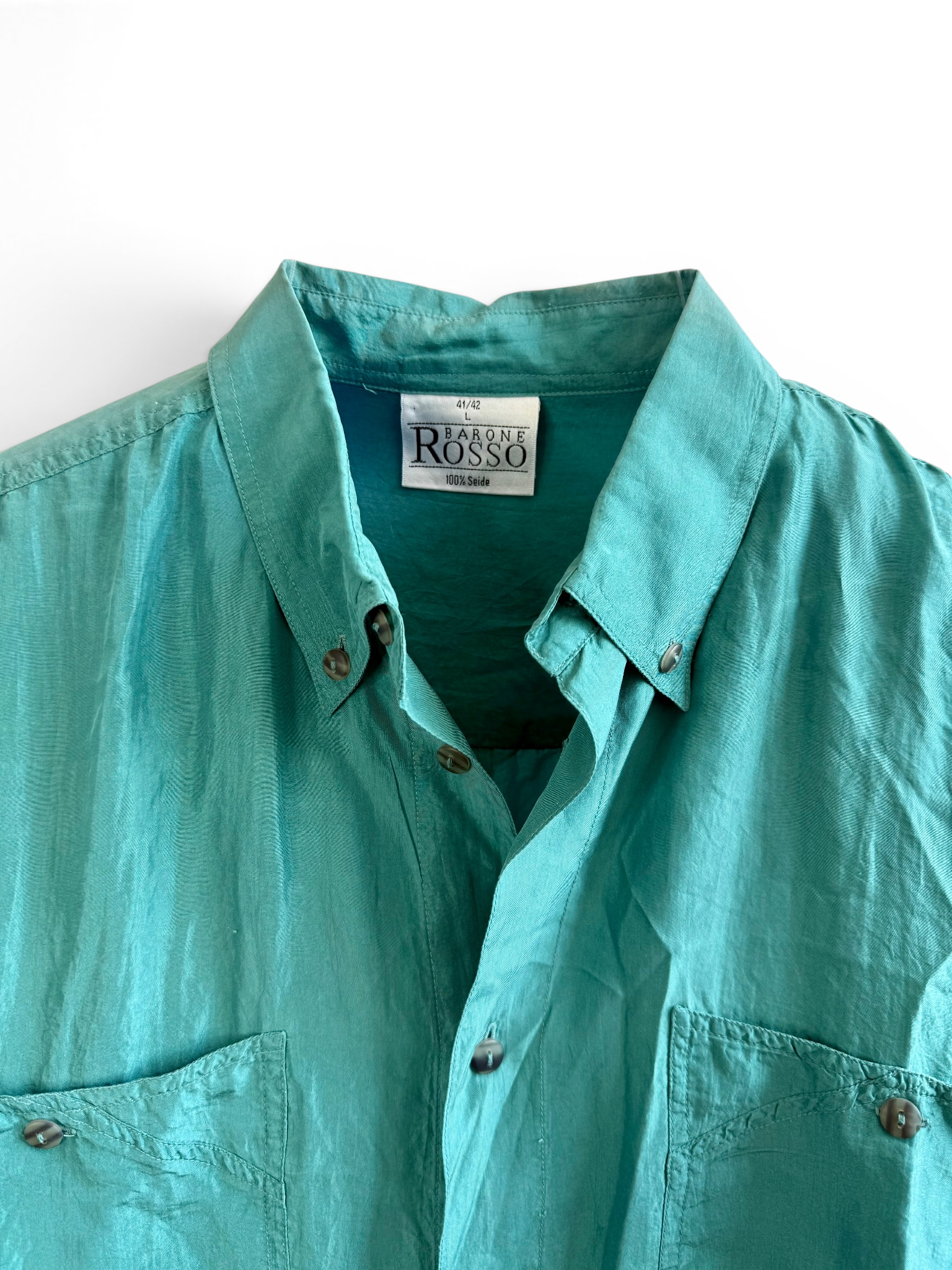 Barone Rosso 100% Silk Short Sleeve Shirt