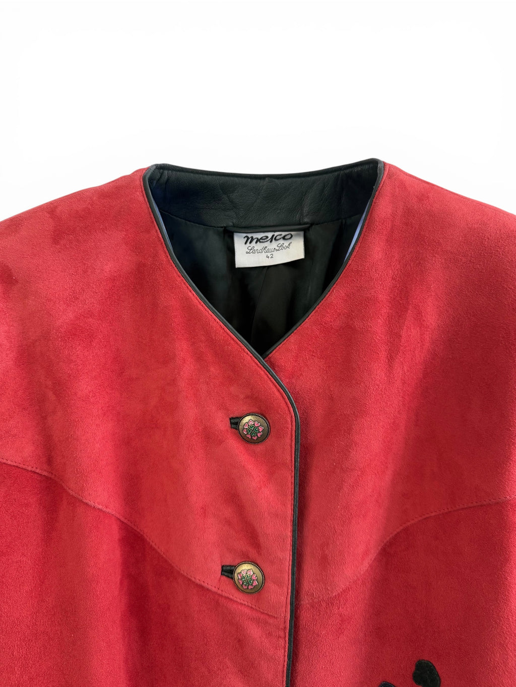 Vintage Meico Landhaus Look Red Suede Jacket