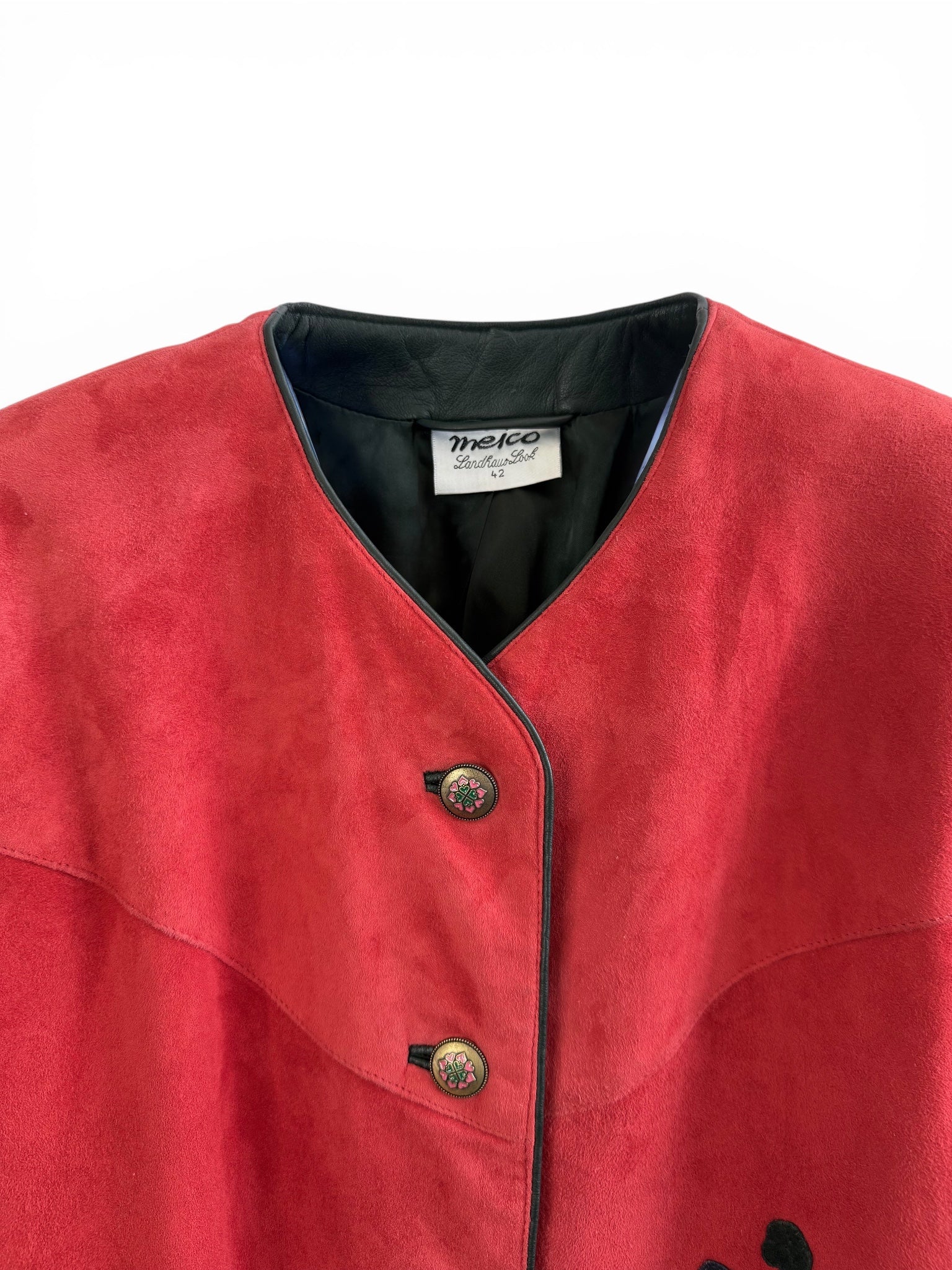 Vintage Meico Landhaus Look Red Suede Jacket