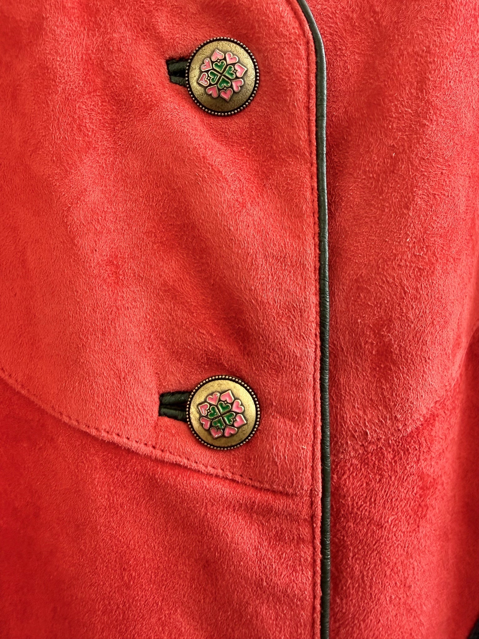 Vintage Meico Landhaus Look Red Suede Jacket