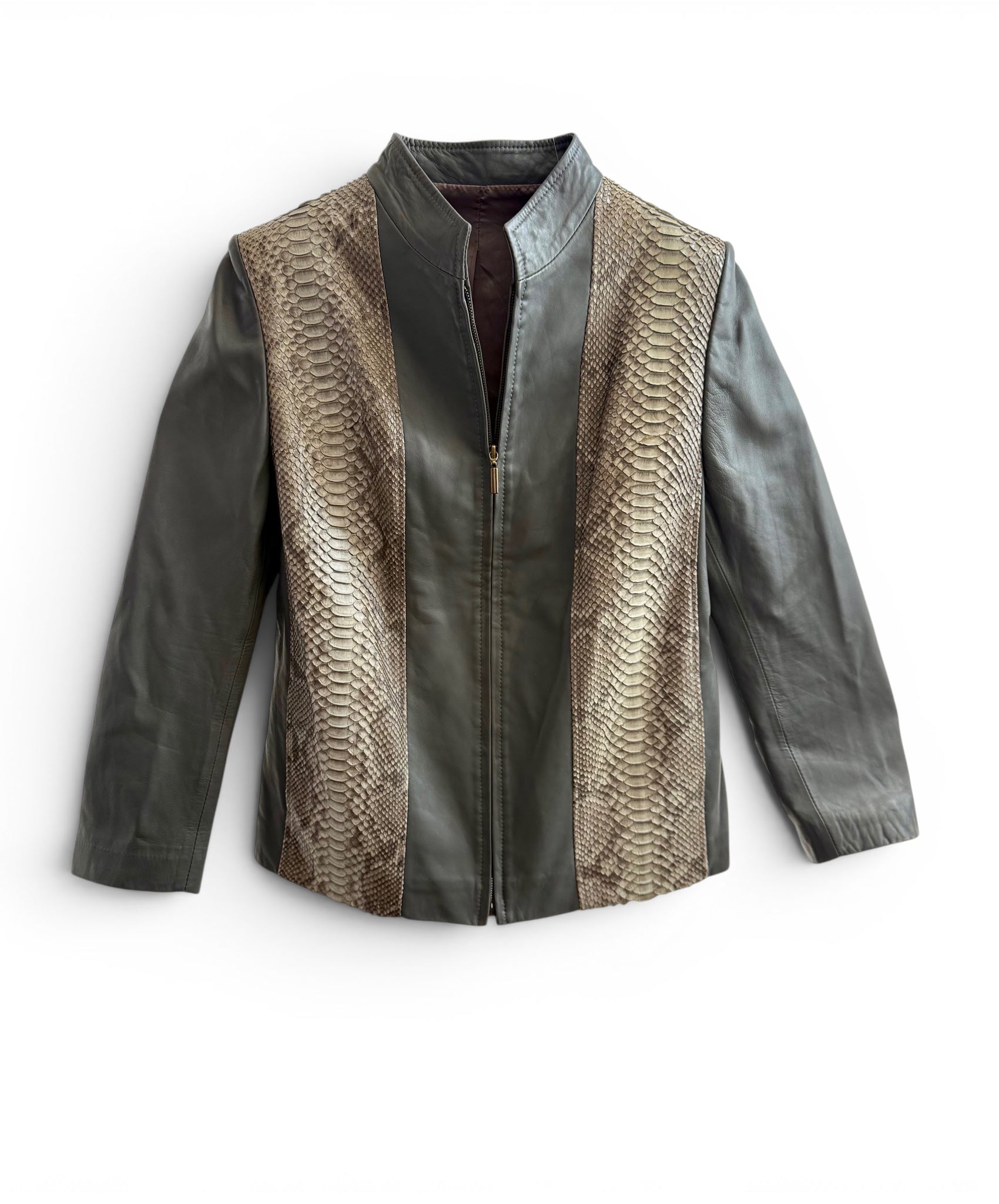 Vintage Leather Jacket | Python-Panel Front