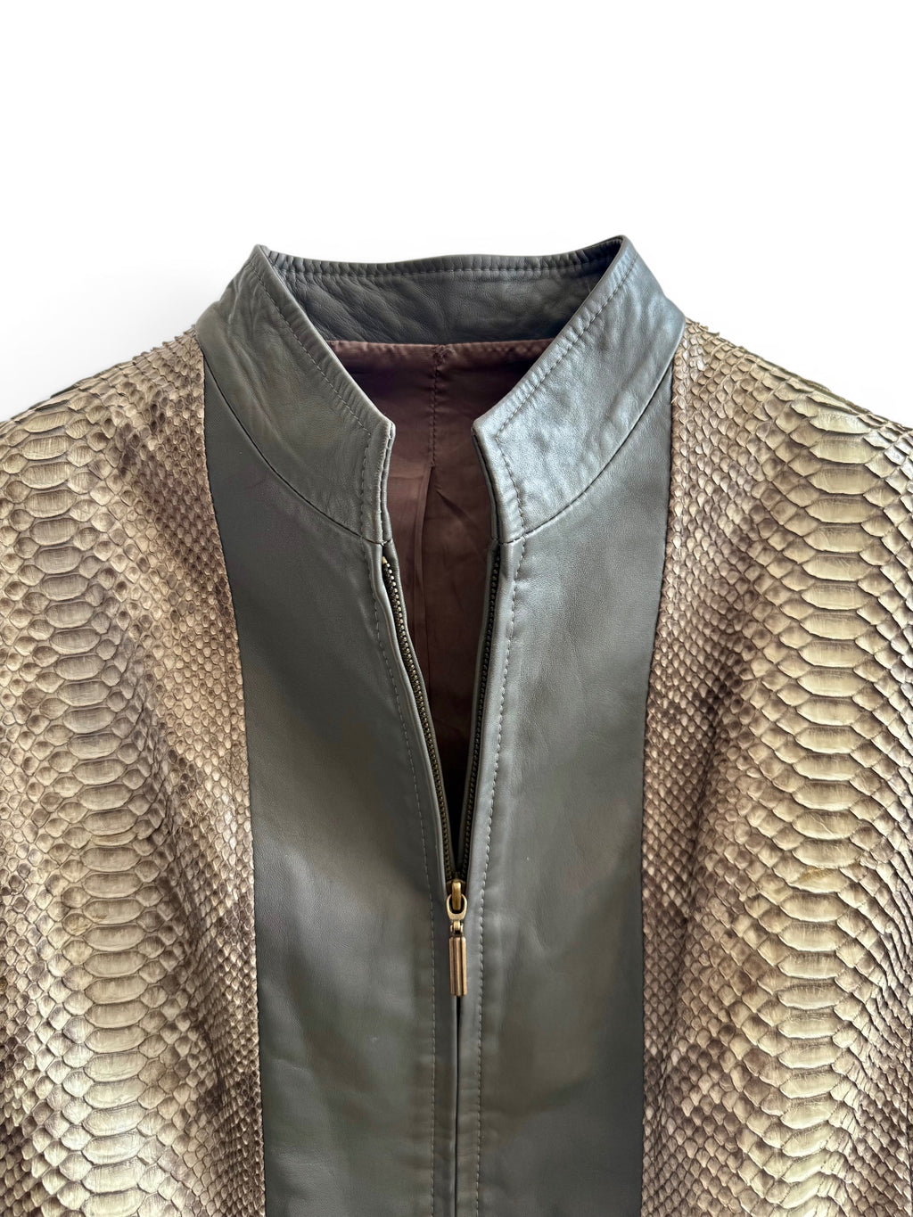 Vintage Leather Jacket | Python-Panel Front