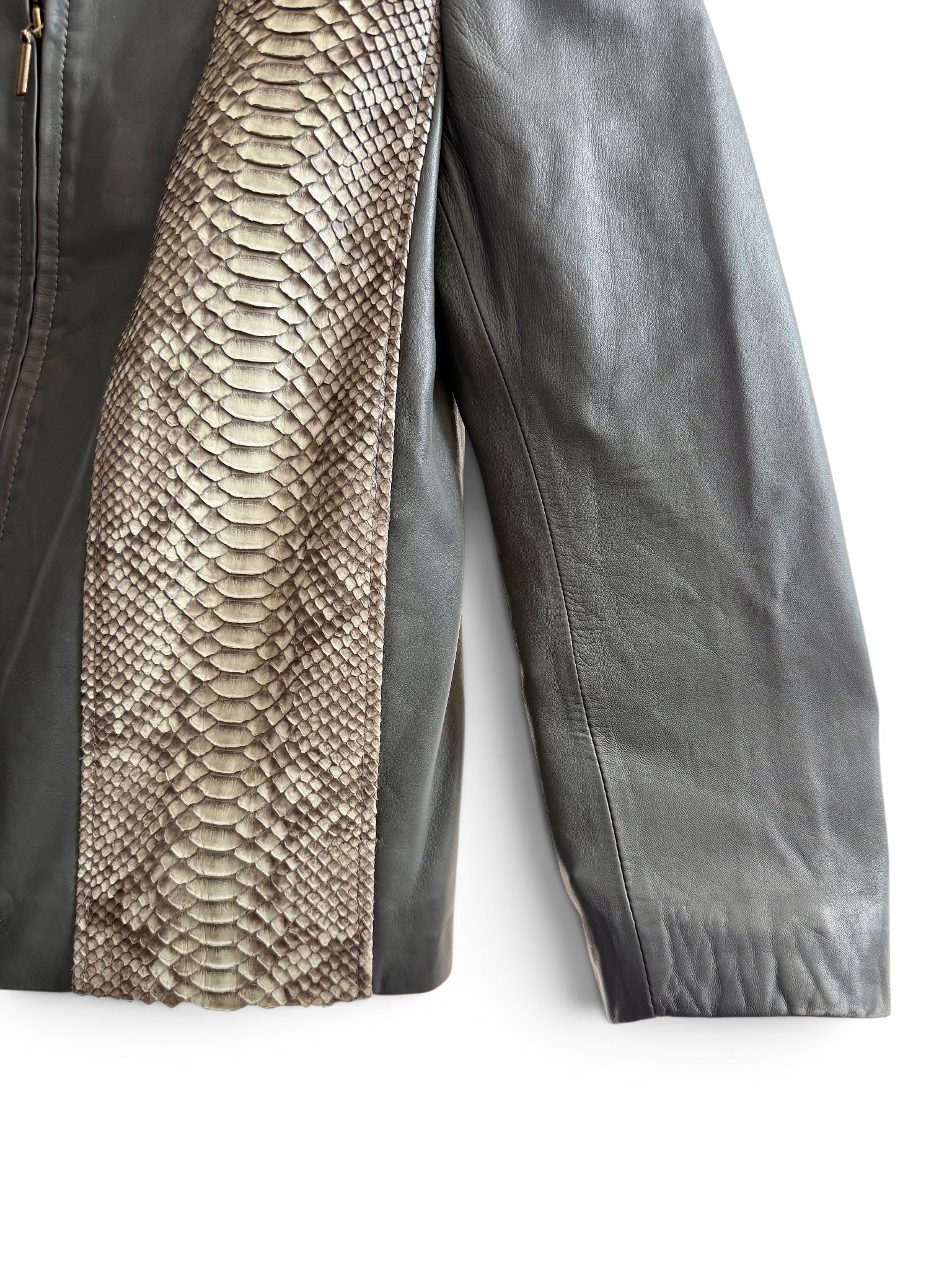 Vintage Leather Jacket | Python-Panel Front