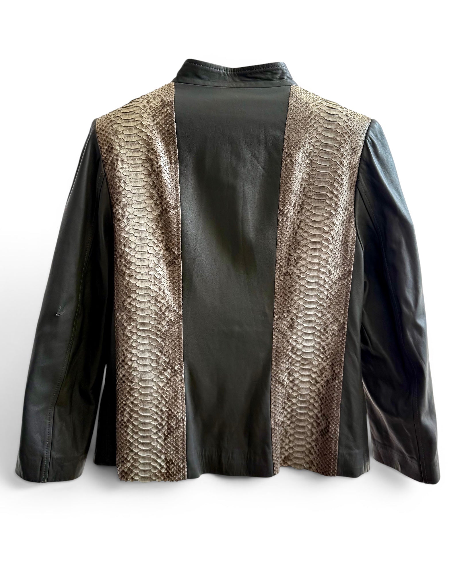Vintage Leather Jacket | Python-Panel Front