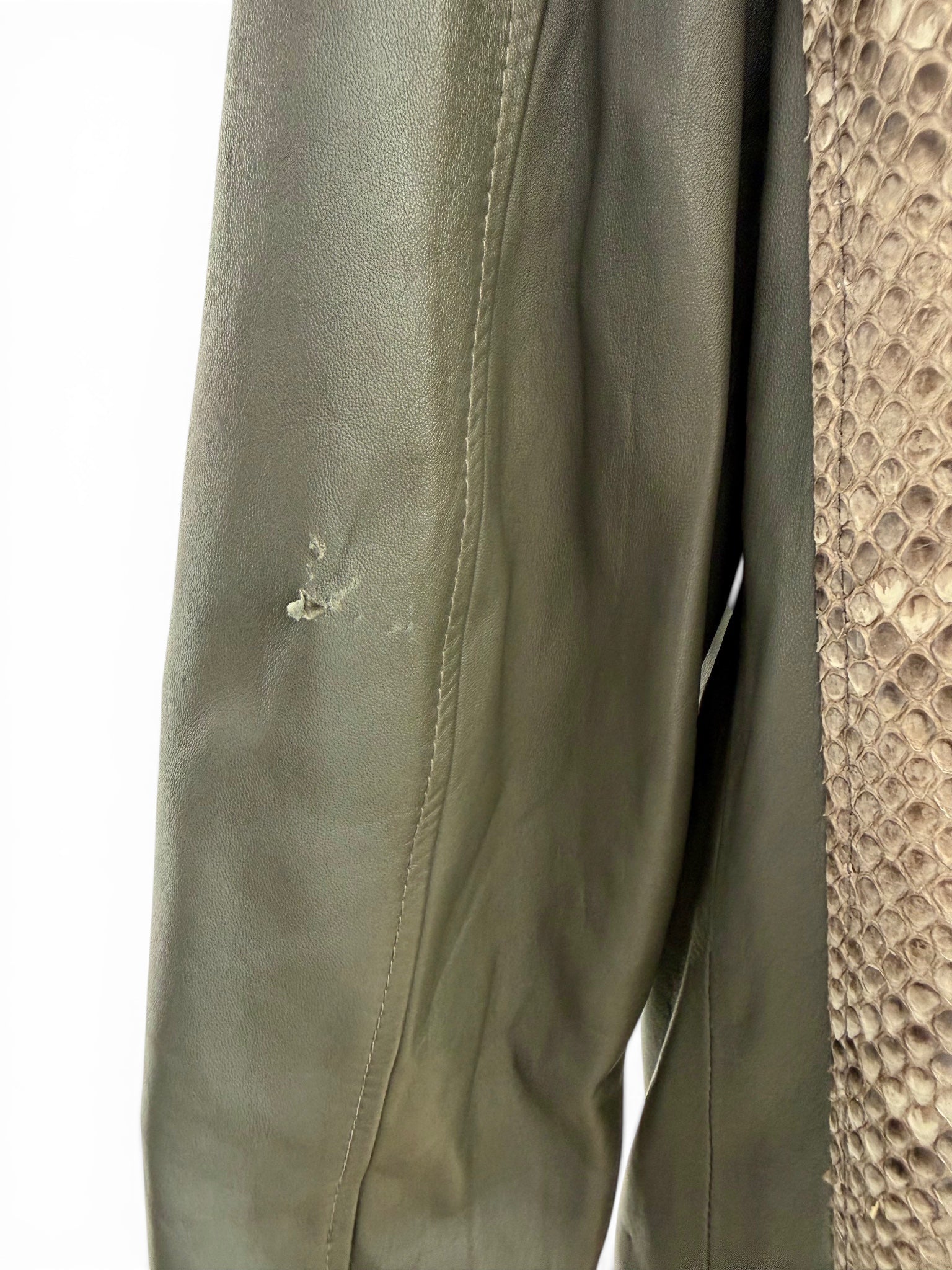 Vintage Leather Jacket | Python-Panel Front