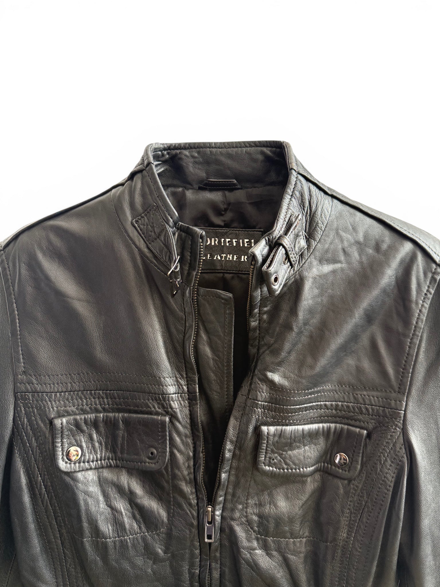 Vintage Cortefiel Leather Belted Jacket