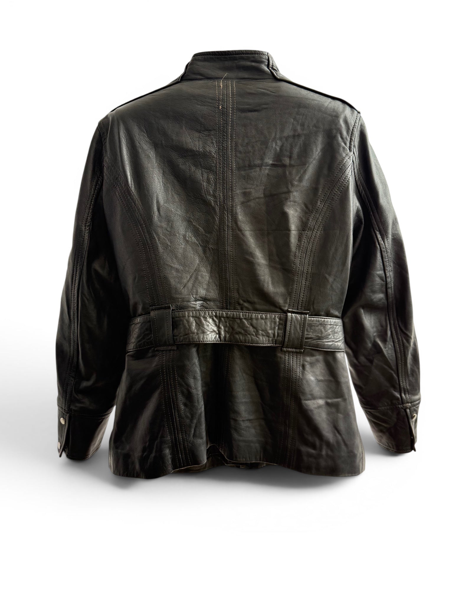 Vintage Cortefiel Leather Belted Jacket