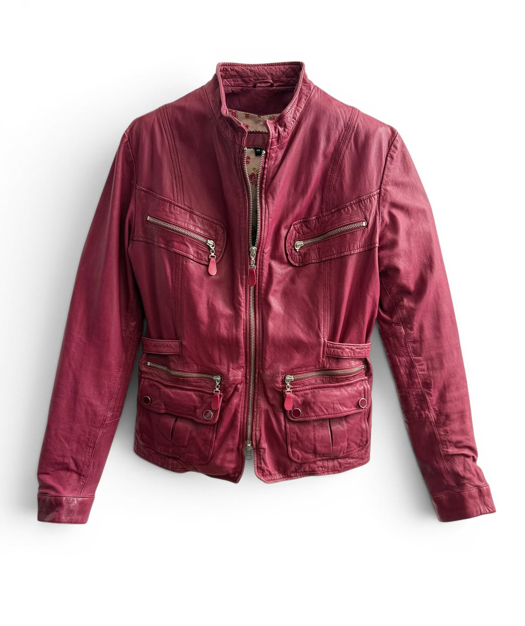 Vintage Leather Moto Jacket