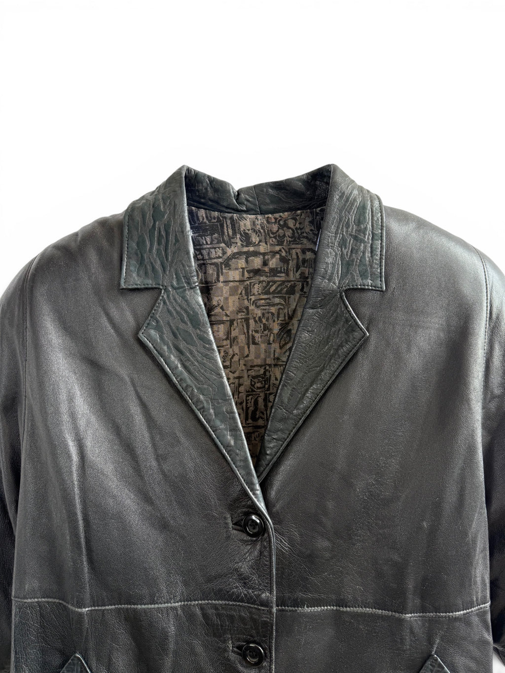 Vintage Leather Ombré Coat