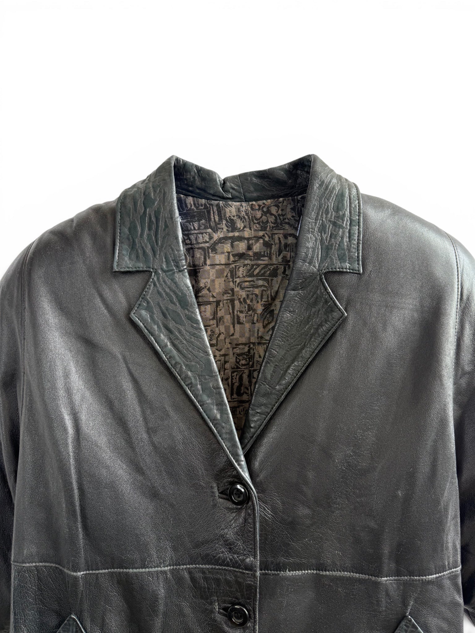 Vintage Leather Ombré Coat