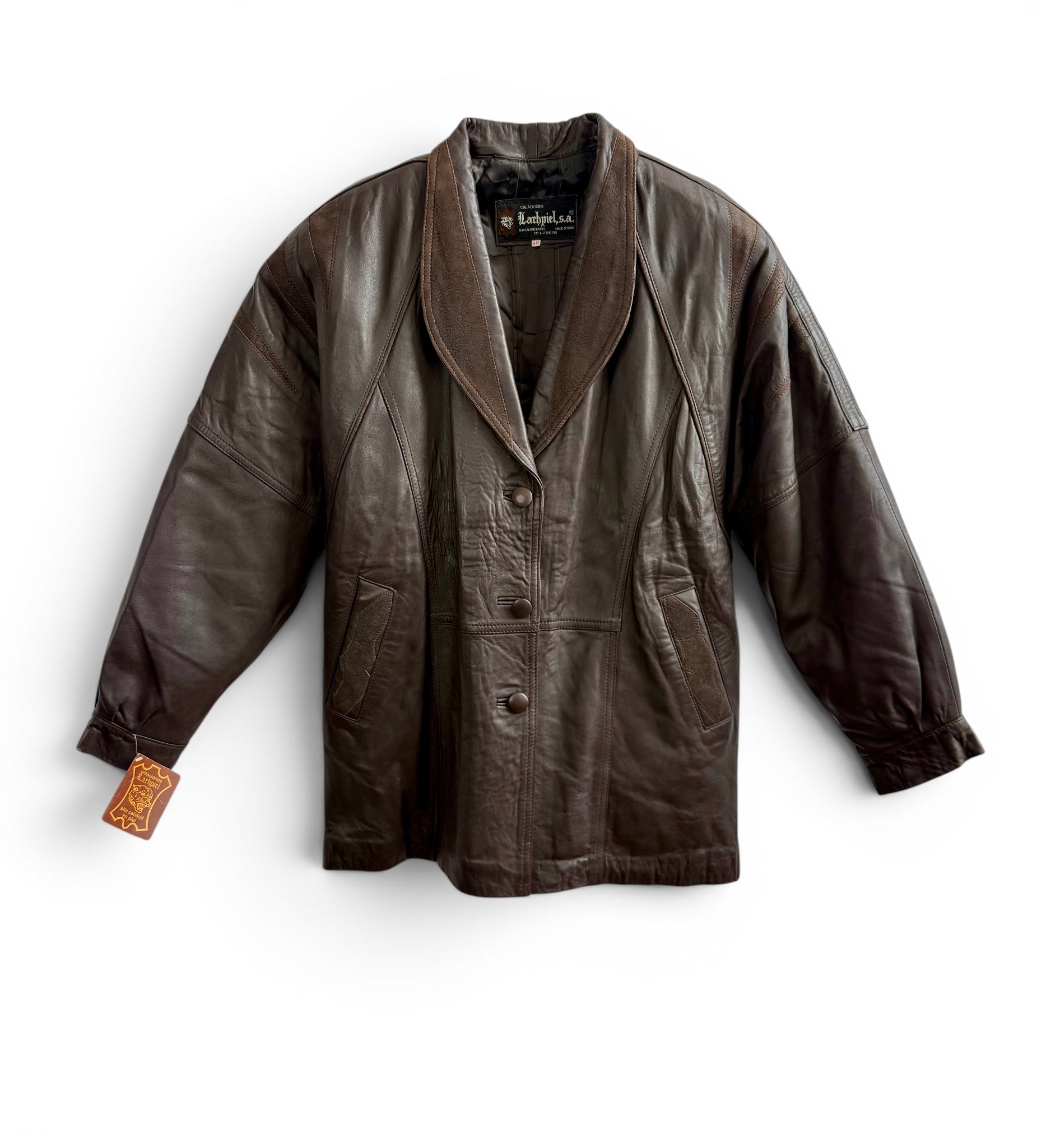 Vintage Deadstock Creaciones Larhpiel Leather Jacket