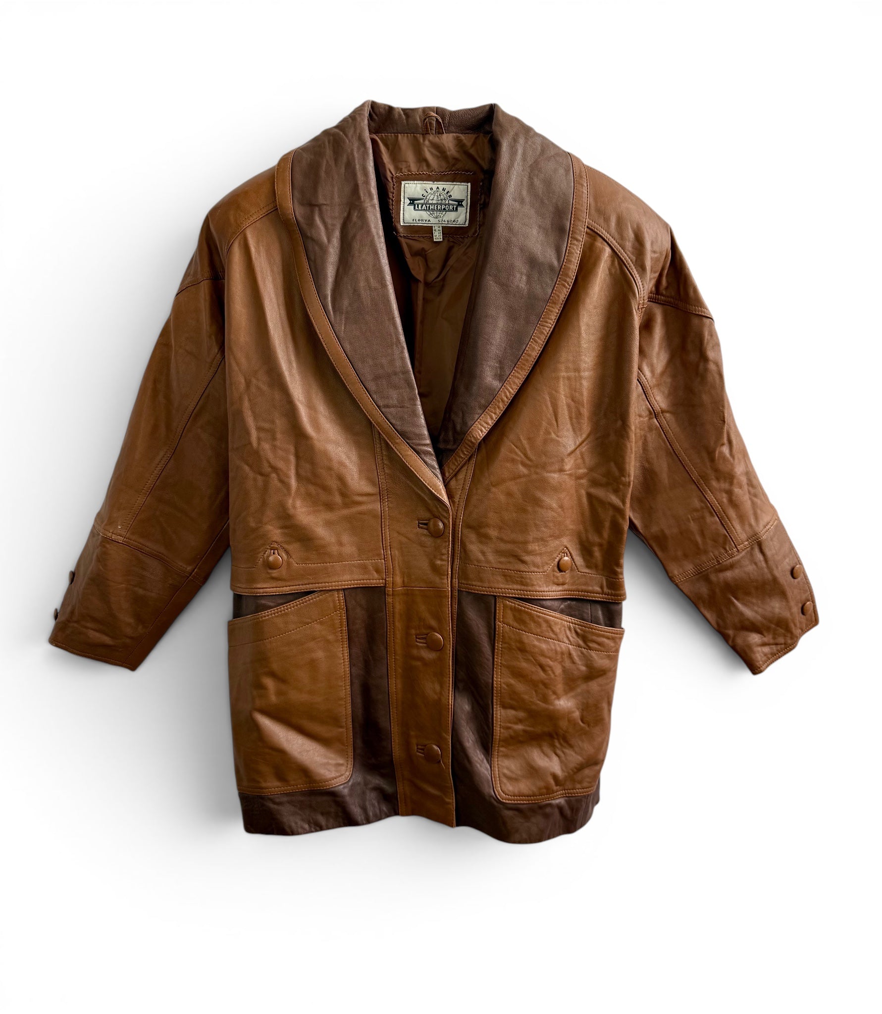 Vintage Cihaner Leatherport Two-Tone Leather Jacket