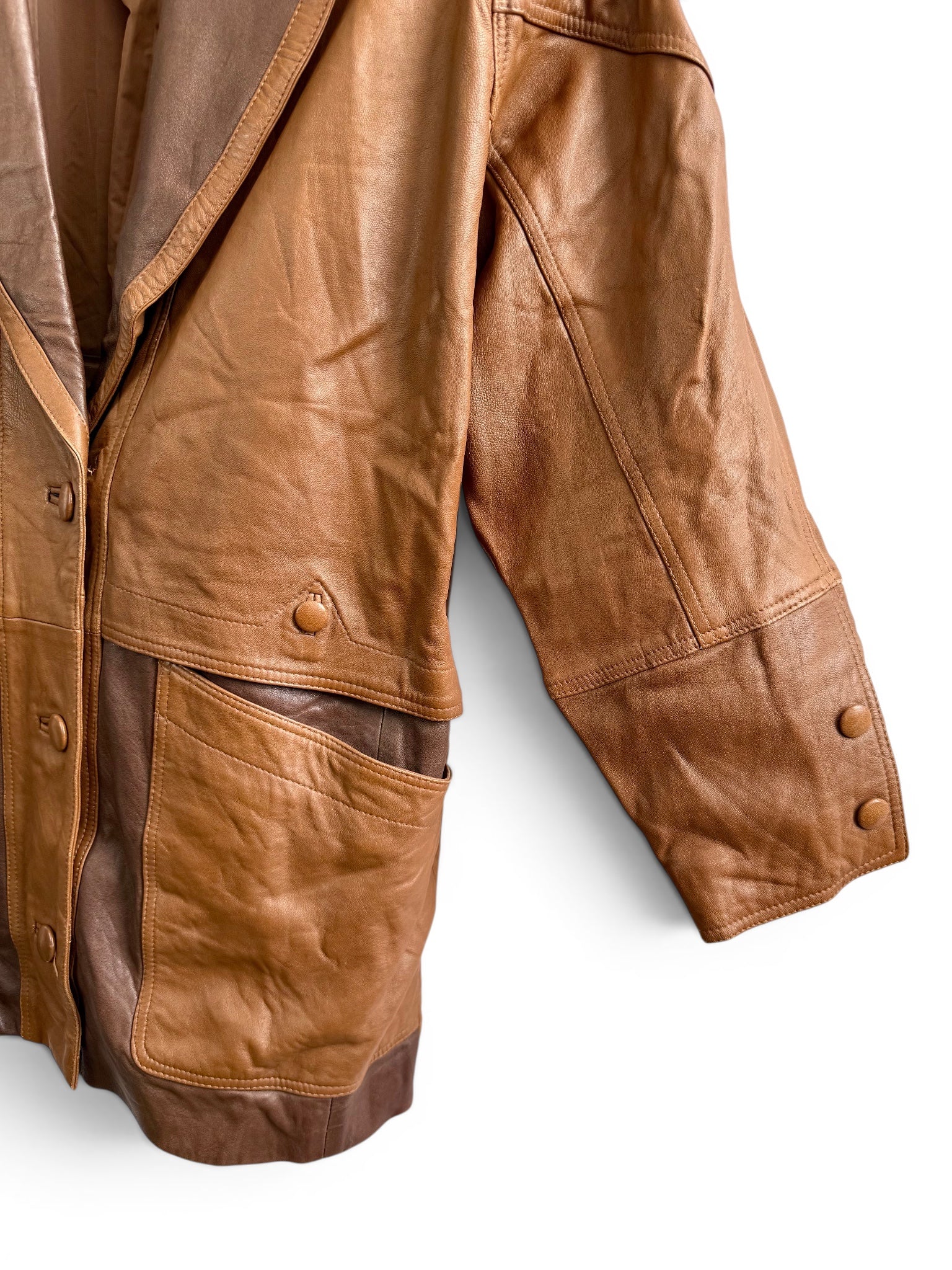 Vintage Cihaner Leatherport Two-Tone Leather Jacket
