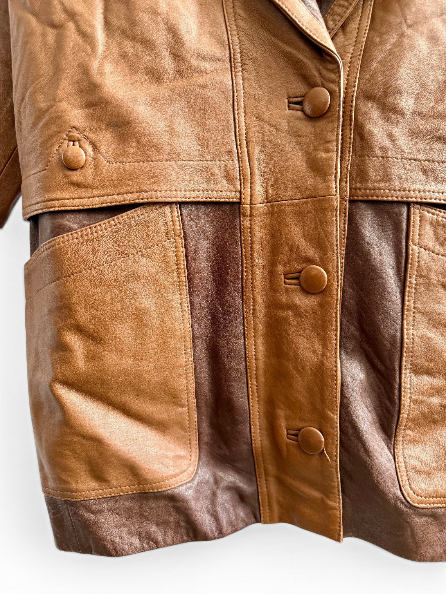 Vintage Cihaner Leatherport Two-Tone Leather Jacket