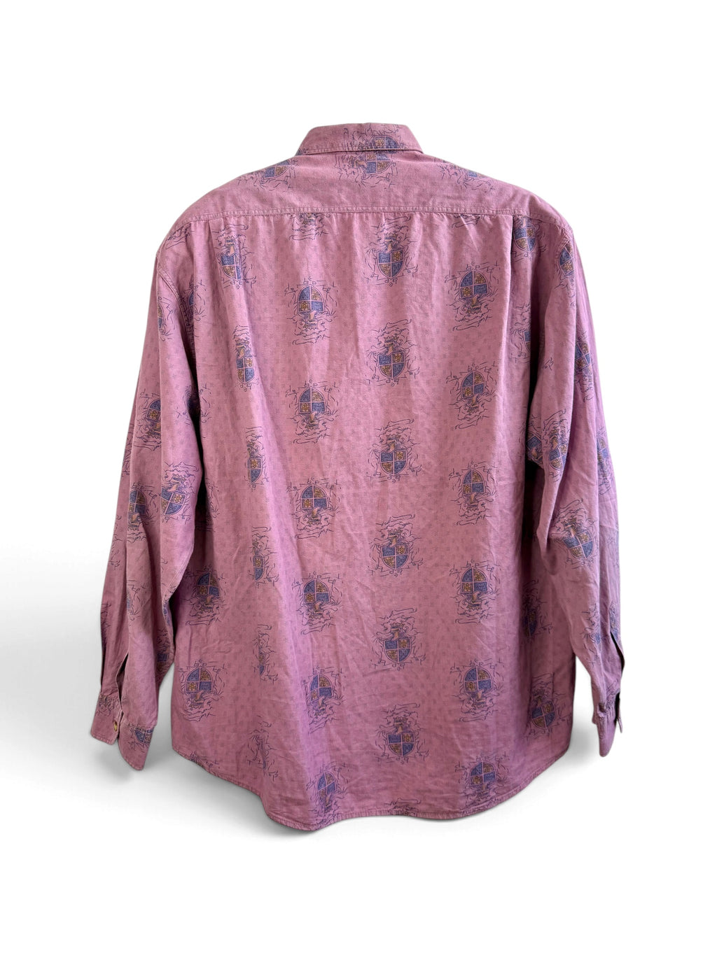 Turquoise Crest Print Vintage Shirt