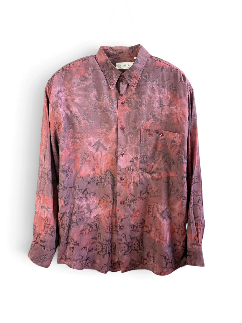 Scaffold Village Print Vintage Shirt