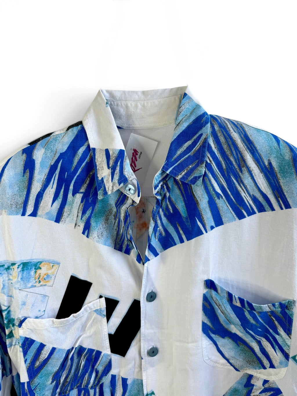 Abstract Blue Short Sleeve Shirt