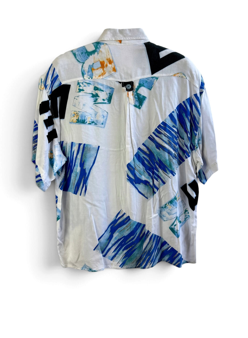 Abstract Blue Short Sleeve Shirt