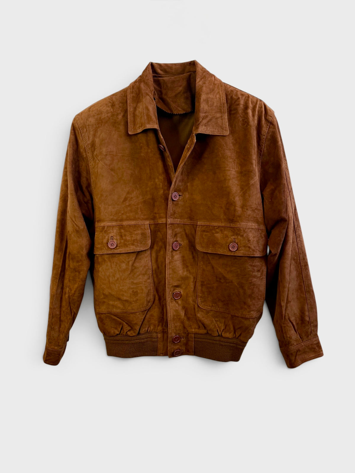 Vintage Suede Bomber Jacket