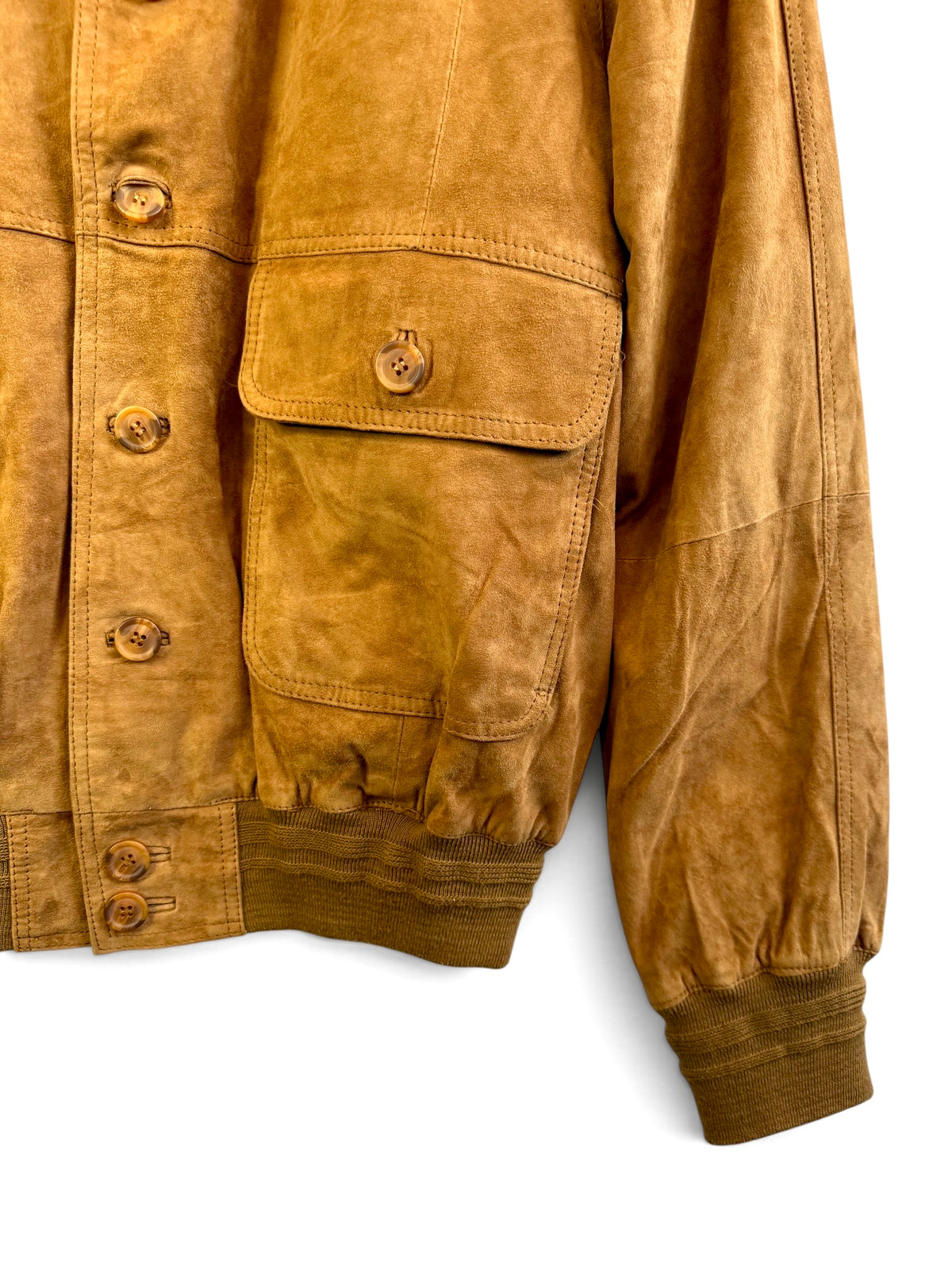 Vintage Suede Bomber Jacket