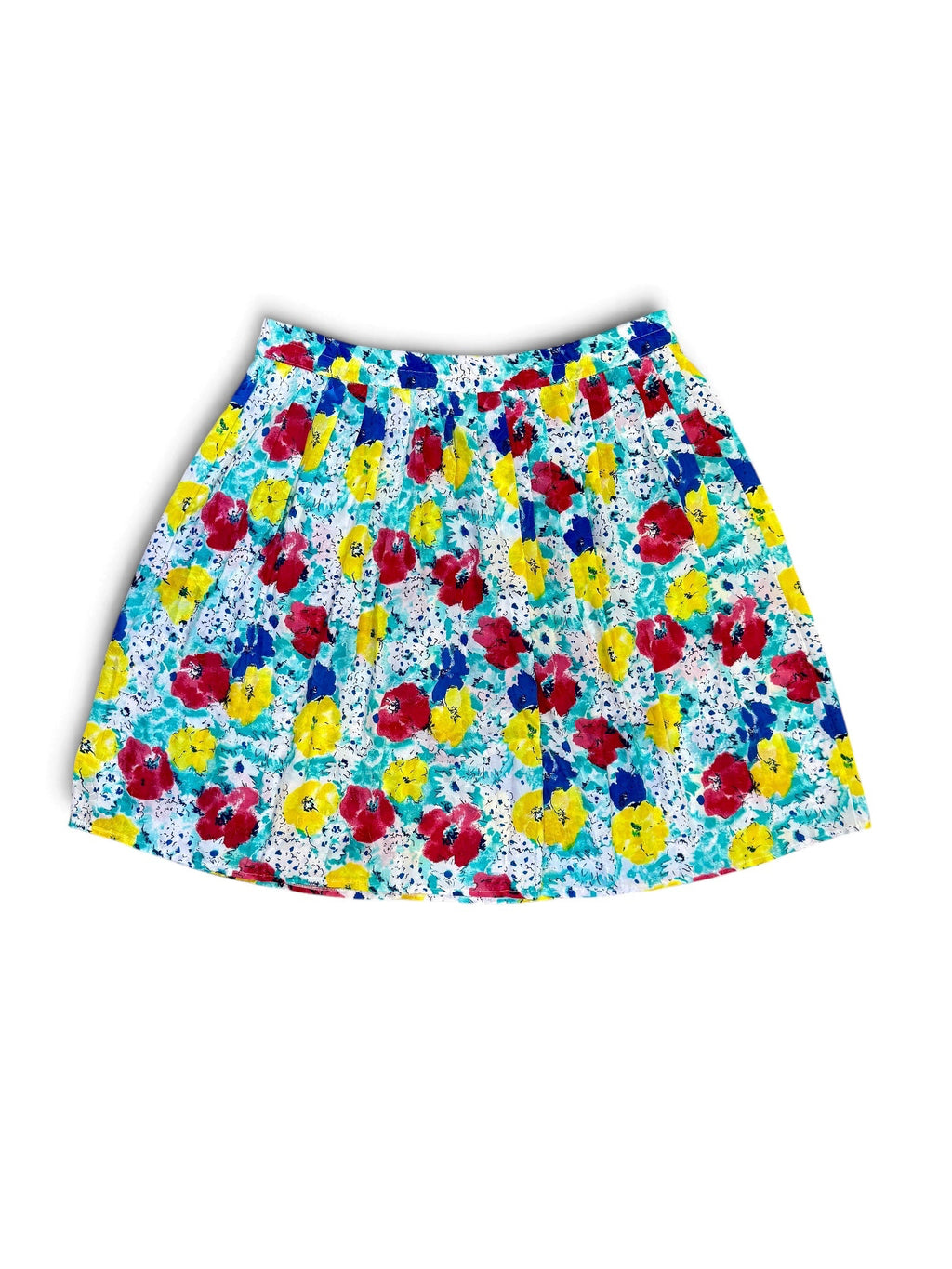 Floral Print Vintage Midi Skirt