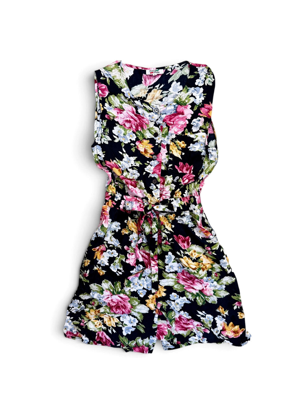 Pink Floral Vintage Jumpsuit