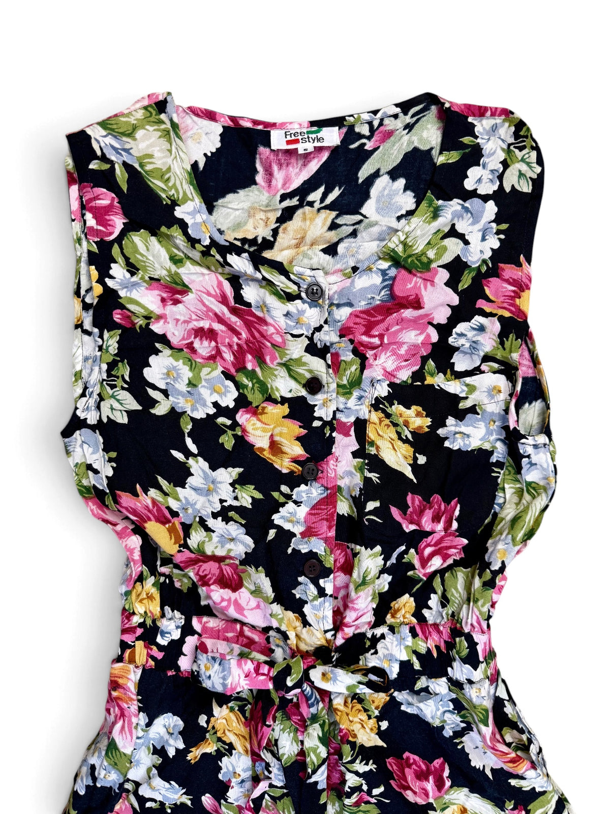 Pink Floral Vintage Jumpsuit