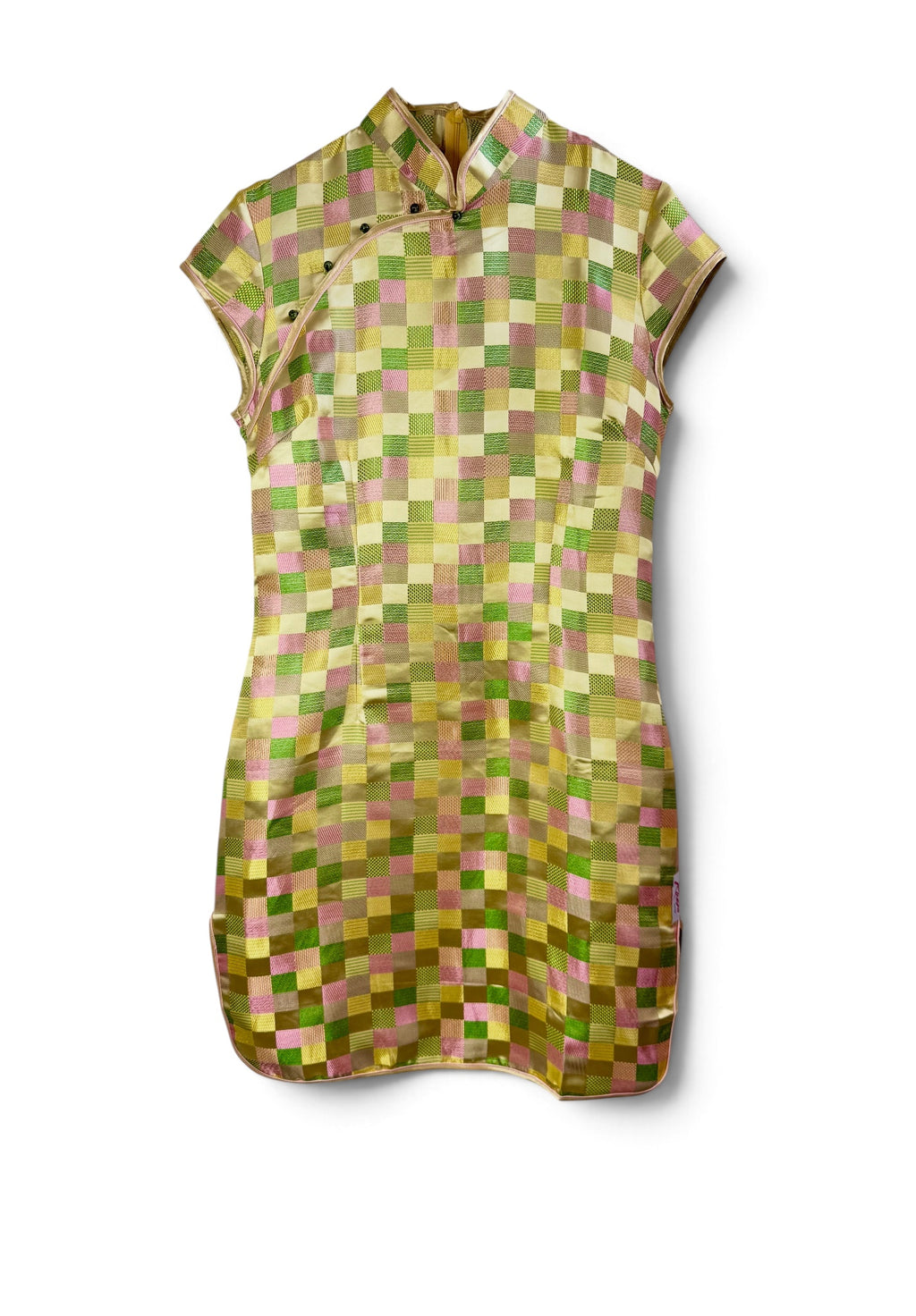 Chinese-Inspired Satin Cheongsam Mini Dress