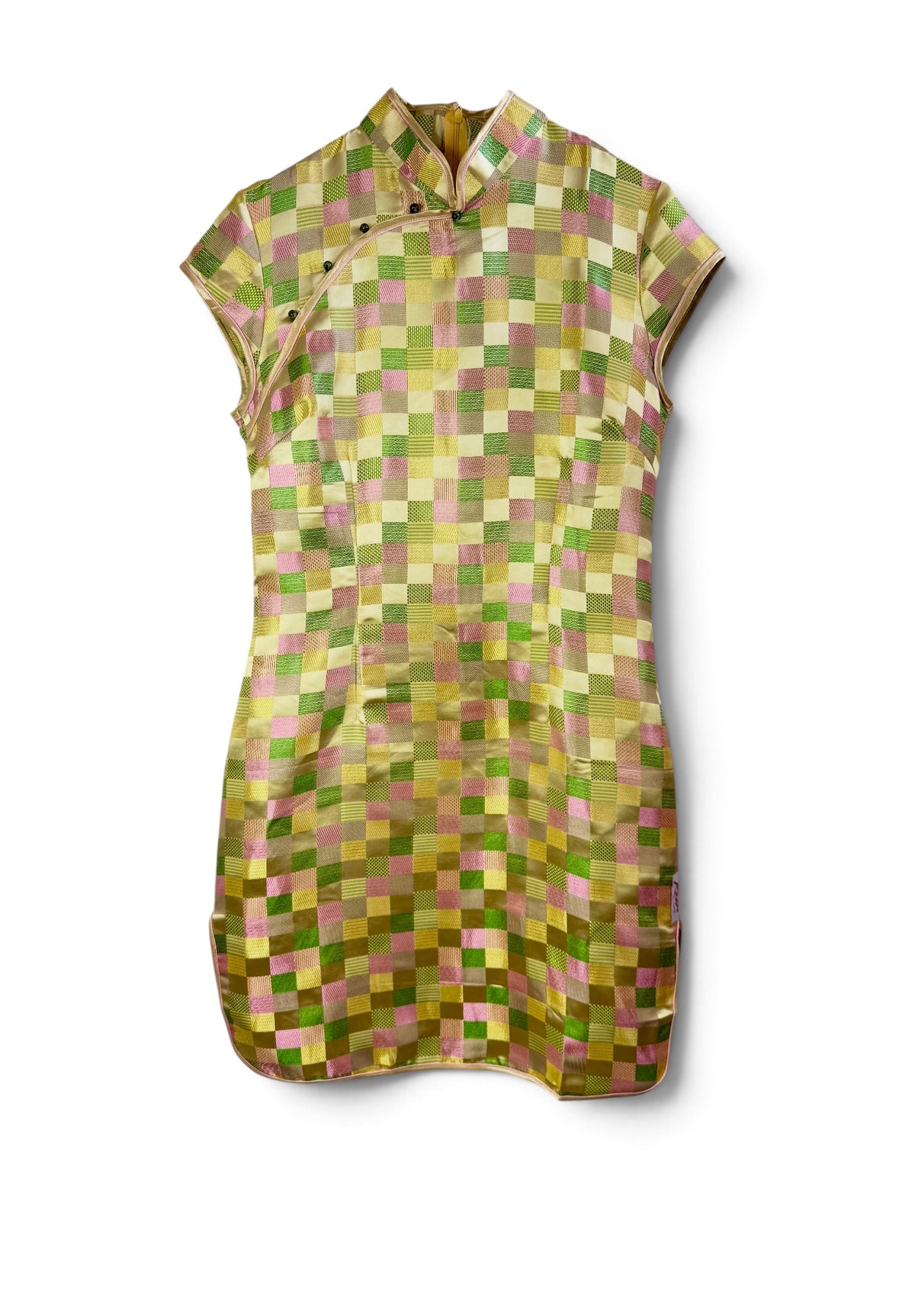 Chinese-Inspired Satin Cheongsam Mini Dress