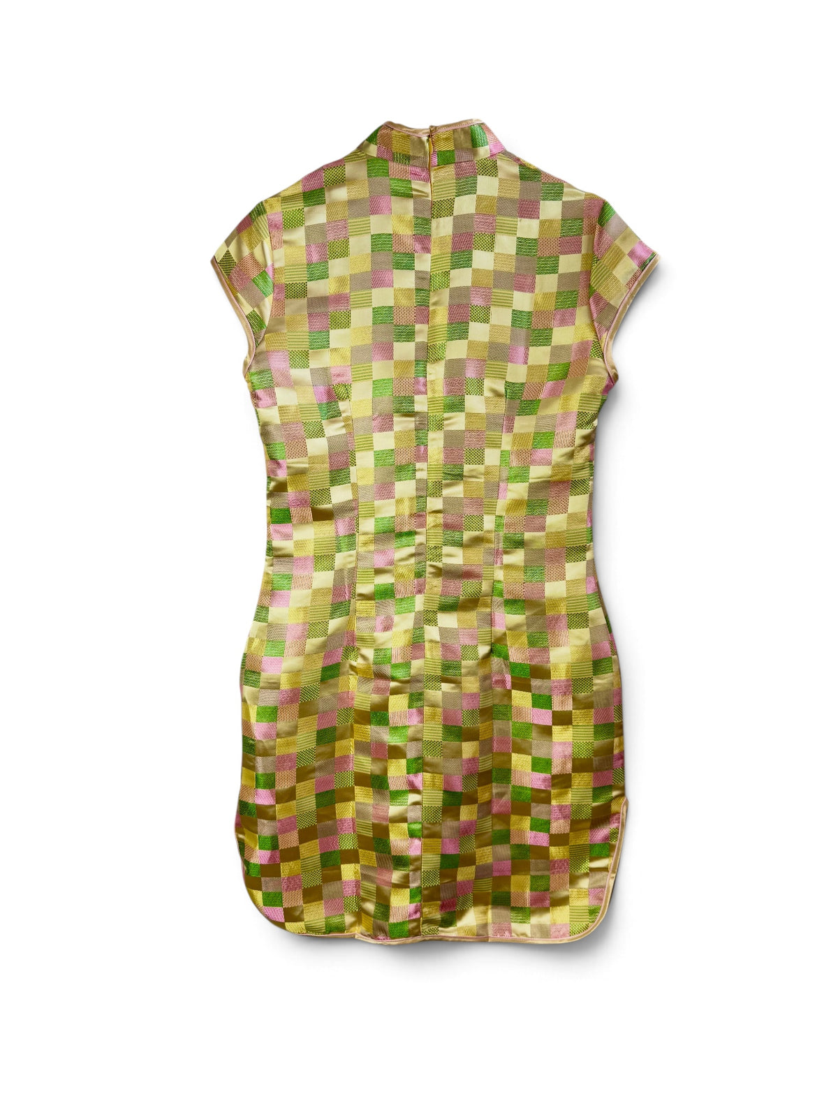 Chinese-Inspired Satin Cheongsam Mini Dress