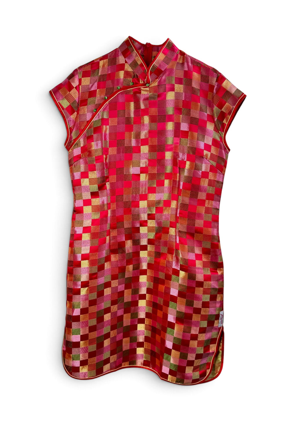 Chinese-Inspired Satin Cheongsam Dress