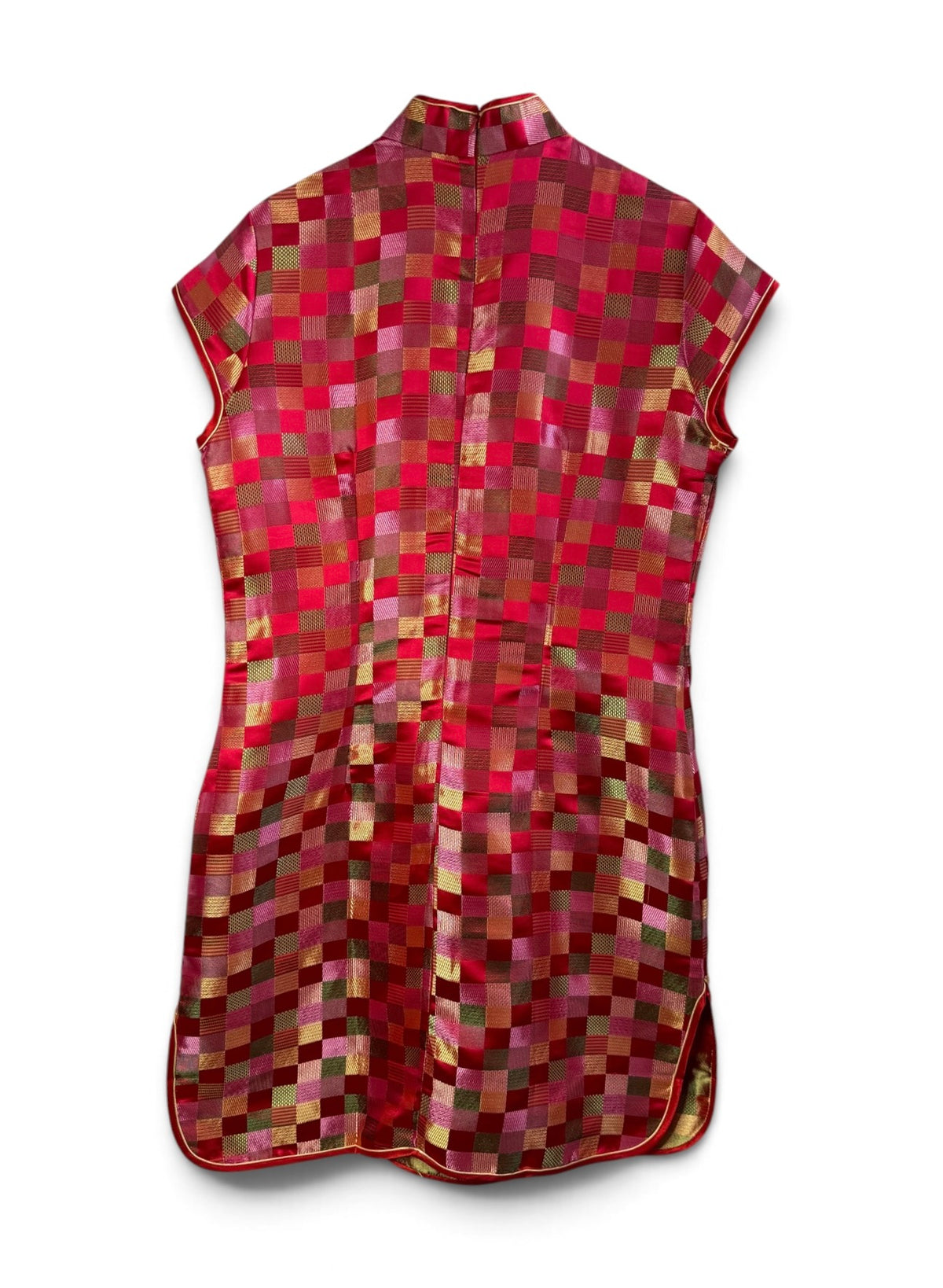 Chinese-Inspired Satin Cheongsam Dress