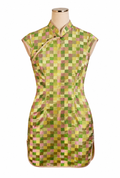 Chinese-Inspired Satin Cheongsam Mini Dress