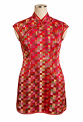 Chinese-Inspired Satin Cheongsam Dress