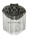 Silver Beaded Fringe Capelet