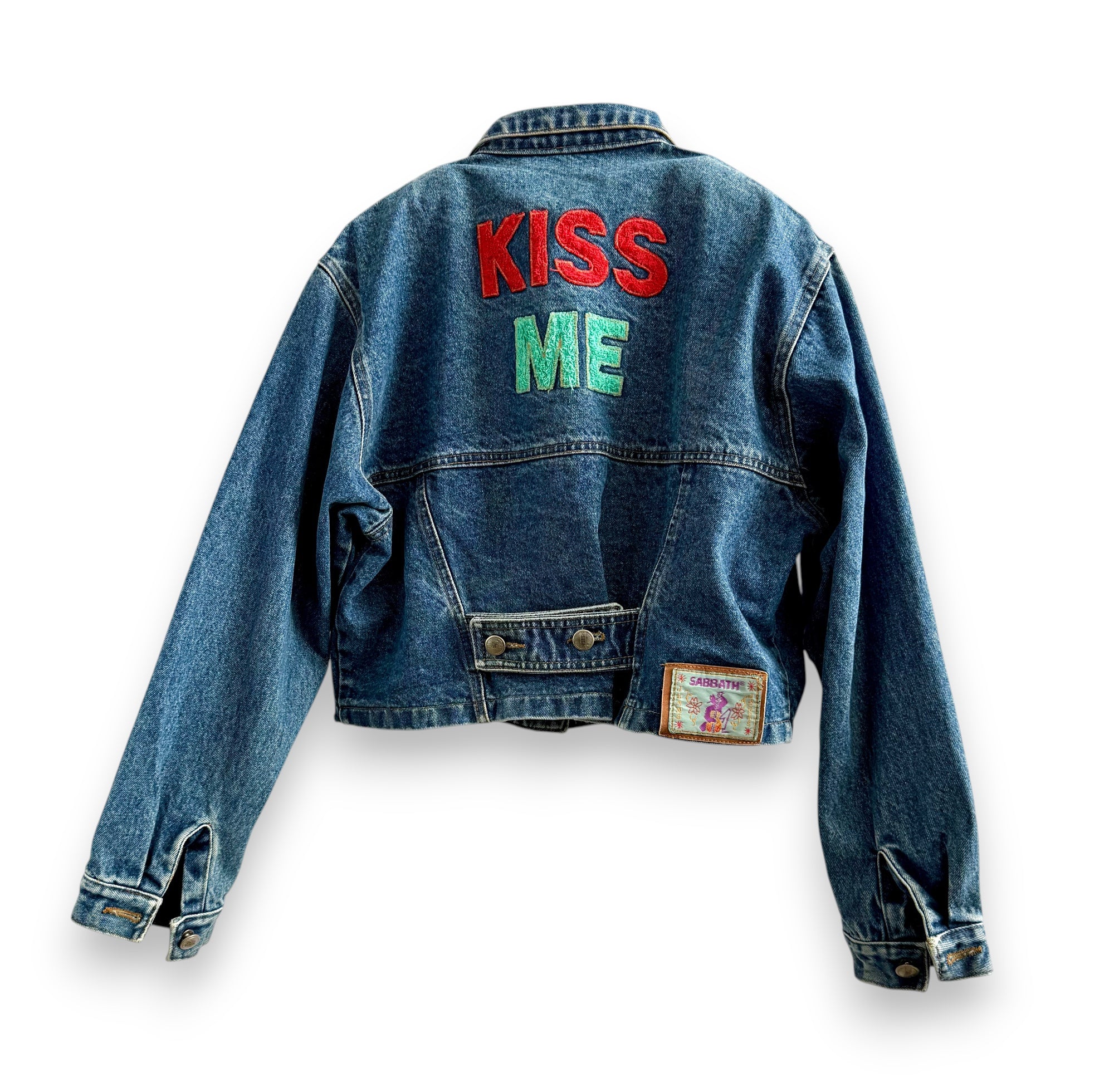 Vintage Cropped Denim Jacket with Embroidery