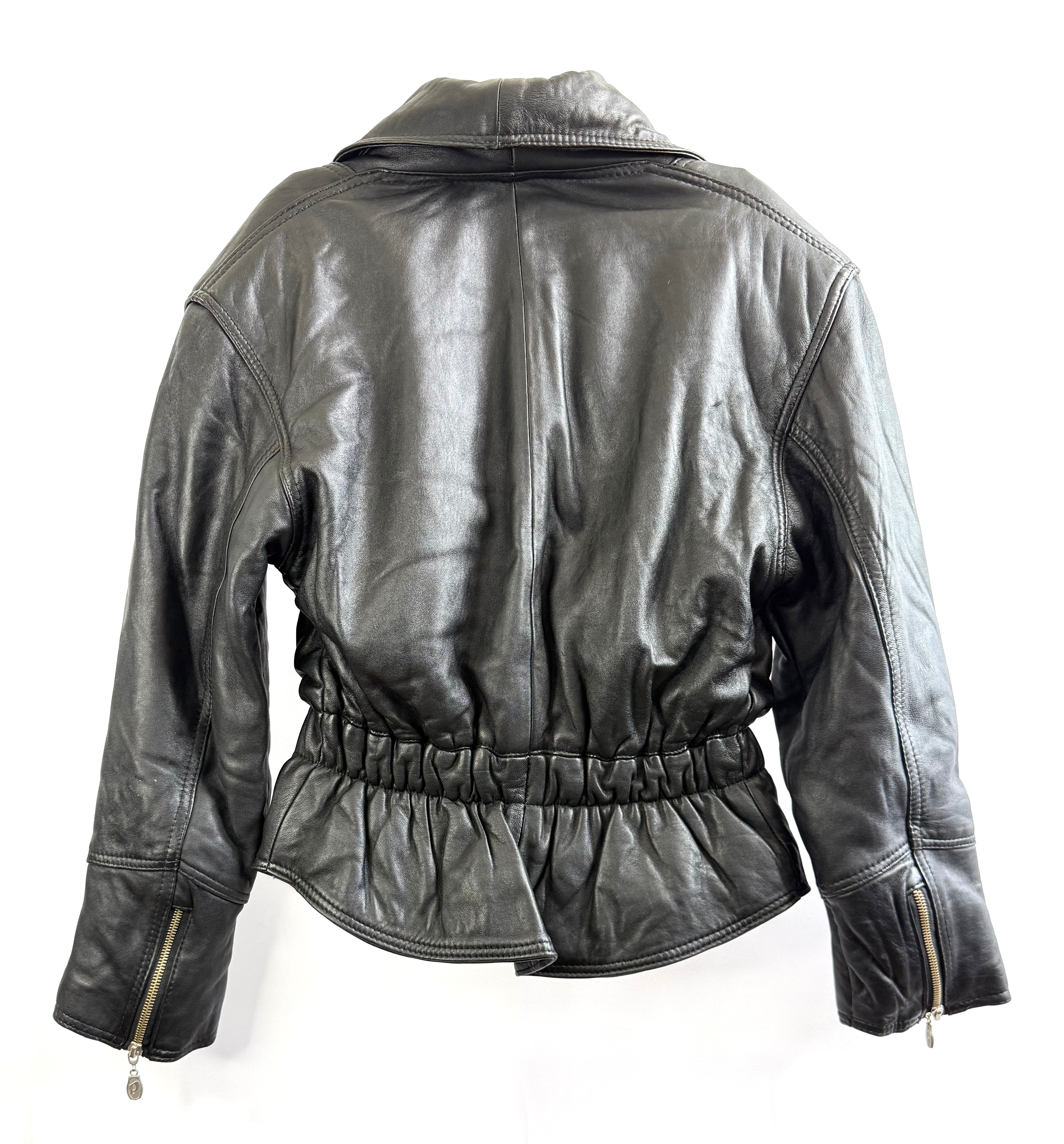 Vintage Belted Leather Biker Jacket