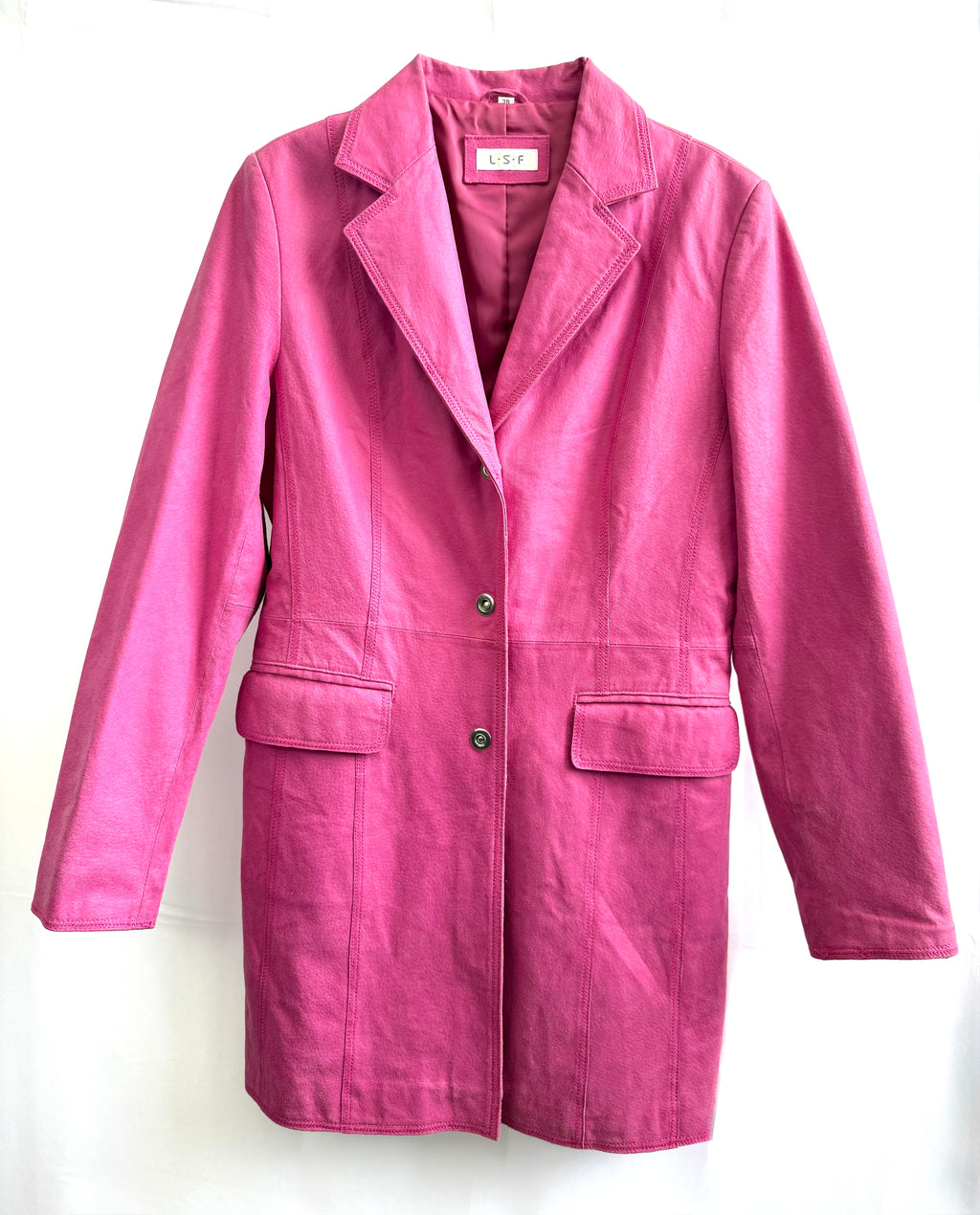 Vintage Pink Suede Longline Jacket